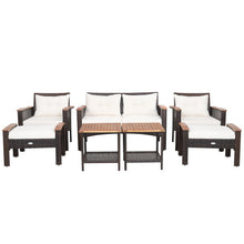 Load image into Gallery viewer, 7 Pieces Patio Rattan Cushioned Conversation Furniture Set
