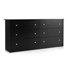 Load image into Gallery viewer, 6-Drawer Double Dresser Wide Storage Cabinet with Mental Knobs
