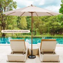 Load image into Gallery viewer, 10 Feet Patio Umbrella with 8 Wooden Ribs and 3 Adjustable Heights-Beige
