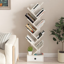 Load image into Gallery viewer, 10-Tier Tree Bookshelf with Drawer and Anti-Tipping Kit-Beige
