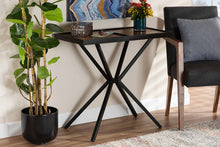 Load image into Gallery viewer, Baxton Studio Carlo Modern and Contemporary Walnut Finished Wood and Black Finished Metal Console Table
