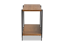 Load image into Gallery viewer, Baxton Studio Britton Rustic Industrial Walnut Finished Wood and Black Finished Metal Console Table
