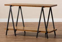 Load image into Gallery viewer, Baxton Studio Britton Rustic Industrial Walnut Finished Wood and Black Finished Metal Console Table
