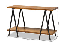 Load image into Gallery viewer, Baxton Studio Britton Rustic Industrial Walnut Finished Wood and Black Finished Metal Console Table
