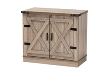 Load image into Gallery viewer, Baxton Studio Wayne Modern Contemporary Farmhouse Oak Brown Finished Wood 2-Door Shoe Storage Cabinet
