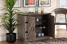 Load image into Gallery viewer, Baxton Studio Wayne Modern Contemporary Farmhouse Oak Brown Finished Wood 2-Door Shoe Storage Cabinet
