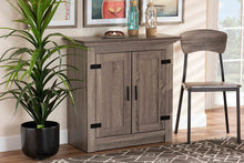 Load image into Gallery viewer, Baxton Studio Bruce Modern Contemporary Farmhouse Oak Brown Finished Wood 2-Door Shoe Storage Cabinet
