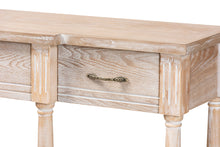Load image into Gallery viewer, Baxton Studio Hallan Classic and Traditional French Provincial Rustic Whitewashed Oak Brown Finished Wood 3-Drawer Console Table

