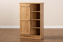 Load image into Gallery viewer, Baxton Studio Eren Modern and Contemporary Farmhouse Natural Oak Brown Finished Wood 1-Door Shoe Cabinet
