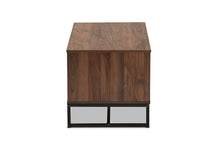 Load image into Gallery viewer, Baxton Studio Flannery Modern and Contemporary Walnut Brown Finished Wood and Black Finished Metal Coffee Table
