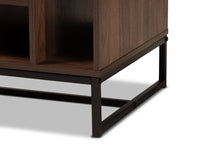 Load image into Gallery viewer, Baxton Studio Flannery Modern and Contemporary Walnut Brown Finished Wood and Black Finished Metal Coffee Table
