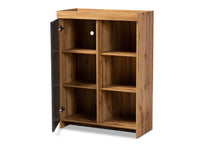 Load image into Gallery viewer, Baxton Studio Caspian Modern and Contemporary Two-Tone Grey and Oak Brown Finished Wood Shoe Cabinet

