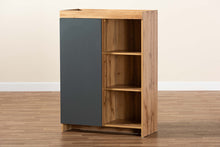 Load image into Gallery viewer, Baxton Studio Caspian Modern and Contemporary Two-Tone Grey and Oak Brown Finished Wood Shoe Cabinet

