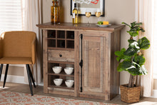 Load image into Gallery viewer, Baxton Studio Albert Modern and Contemporary Farmhouse Rustic Oak Brown Finished Wood 1-Door Dining Room Sideboard Buffet

