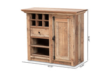 Load image into Gallery viewer, Baxton Studio Albert Modern and Contemporary Farmhouse Rustic Oak Brown Finished Wood 1-Door Dining Room Sideboard Buffet
