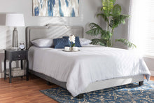 Load image into Gallery viewer, Baxton Studio Benjen Modern and Contemporary Glam Grey Velvet Fabric Upholstered Full Size Panel Bed
