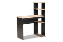 Load image into Gallery viewer, Baxton Studio Callahan Modern and Contemporary Two-Tone Dark Grey and Oak Finished Wood Desk with Shelves
