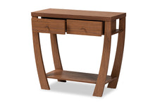 Load image into Gallery viewer, Baxton Studio Capote Modern and Contemporary Walnut Brown Finished Wood 2-Drawer Console Table
