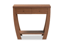 Load image into Gallery viewer, Baxton Studio Capote Modern and Contemporary Walnut Brown Finished Wood 2-Drawer Console Table
