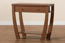 Load image into Gallery viewer, Baxton Studio Capote Modern and Contemporary Walnut Brown Finished Wood 2-Drawer Console Table
