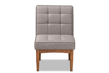 Load image into Gallery viewer, Baxton Studio Sanford Mid-Century Modern Grey Fabric Upholstered and Walnut Brown Finished Wood Dining Chair
