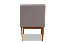 Load image into Gallery viewer, Baxton Studio Sanford Mid-Century Modern Grey Fabric Upholstered and Walnut Brown Finished Wood Dining Chair

