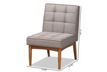 Load image into Gallery viewer, Baxton Studio Sanford Mid-Century Modern Grey Fabric Upholstered and Walnut Brown Finished Wood Dining Chair
