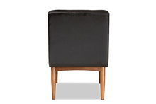 Load image into Gallery viewer, Baxton Studio Sanford Mid-Century Modern Dark Brown Faux Leather Upholstered and Walnut Brown Finished Wood Dining Chair
