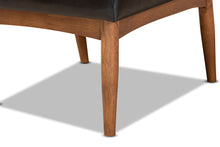 Load image into Gallery viewer, Baxton Studio Sanford Mid-Century Modern Dark Brown Faux Leather Upholstered and Walnut Brown Finished Wood Dining Chair
