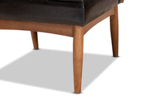 Load image into Gallery viewer, Baxton Studio Daymond Mid-Century Modern Dark Brown Faux Leather Upholstered and Walnut Brown Finished Wood Dining Chair

