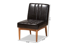 Load image into Gallery viewer, Baxton Studio Daymond Mid-Century Modern Dark Brown Faux Leather Upholstered and Walnut Brown Finished Wood Dining Chair
