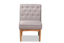 Load image into Gallery viewer, Baxton Studio Riordan Mid-Century Modern Grey Fabric Upholstered and Walnut Brown Finished Wood Dining Chair
