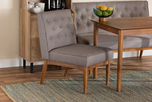 Load image into Gallery viewer, Baxton Studio Riordan Mid-Century Modern Grey Fabric Upholstered and Walnut Brown Finished Wood Dining Chair
