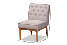 Load image into Gallery viewer, Baxton Studio Riordan Mid-Century Modern Grey Fabric Upholstered and Walnut Brown Finished Wood Dining Chair
