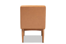 Load image into Gallery viewer, Baxton Studio Riordan Mid-Century Modern Tan Faux Leather Upholstered and Walnut Brown Finished Wood Dining Chair
