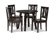 Load image into Gallery viewer, Baxton Studio Anesa Modern and Contemporary Transitional Dark Brown Finished Wood 5-Piece Dining Set

