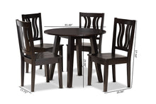 Load image into Gallery viewer, Baxton Studio Anesa Modern and Contemporary Transitional Dark Brown Finished Wood 5-Piece Dining Set

