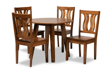 Load image into Gallery viewer, Baxton Studio Anesa Modern and Contemporary Transitional Walnut Brown Finished Wood 5-Piece Dining Set

