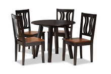 Load image into Gallery viewer, Baxton Studio Anesa Modern and Contemporary Transitional Two-Tone Dark Brown and Walnut Brown Finished Wood 5-Piece Dining Set
