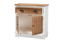 Load image into Gallery viewer, Baxton Studio Glynn Rustic Farmhouse Weathered Two-Tone White and Oak Brown Finished Wood 2-Door Storage Cabinet

