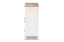 Load image into Gallery viewer, Baxton Studio Glynn Rustic Farmhouse Weathered Two-Tone White and Oak Brown Finished Wood 2-Door Storage Cabinet

