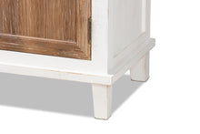 Load image into Gallery viewer, Baxton Studio Glynn Rustic Farmhouse Weathered Two-Tone White and Oak Brown Finished Wood 2-Door Storage Cabinet

