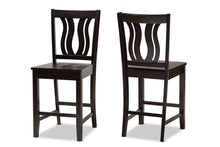 Load image into Gallery viewer, Baxton Studio Fenton Modern and Contemporary Transitional Dark Brown Finished Wood 2-Piece Counter Stool Set
