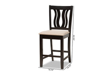 Load image into Gallery viewer, Baxton Studio Fenton Modern and Contemporary Transitional Sand Fabric Upholstered and Dark Brown Finished Wood 2-Piece Counter Stool Set

