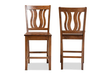 Load image into Gallery viewer, Baxton Studio Fenton Modern and Contemporary Transitional Walnut Brown Finished Wood 2-Piece Counter Stool Set
