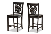 Load image into Gallery viewer, Baxton Studio Gervais Modern and Contemporary Transitional Dark Brown Finished Wood 2-Piece Counter Stool Set
