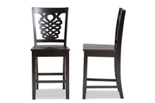 Load image into Gallery viewer, Baxton Studio Gervais Modern and Contemporary Transitional Dark Brown Finished Wood 2-Piece Counter Stool Set
