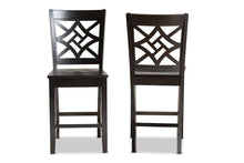Load image into Gallery viewer, Baxton Studio Nicolette Modern and Contemporary Transitional Dark Brown Finished Wood 2-Piece Counter Stool Set
