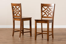 Load image into Gallery viewer, Baxton Studio Nicolette Modern and Contemporary Transitional Walnut Brown Finished Wood 2-Piece Counter Stool Set

