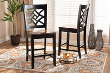Load image into Gallery viewer, Baxton Studio Nicolette Modern and Contemporary Two-Tone Dark Brown and Walnut Brown Finished Wood 2-Piece Counter Stool Set
